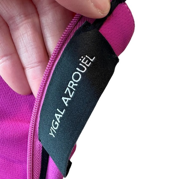 Yigal Azrouel One Shoulder Bi Stretch Dress Womens Short Sleeve Pink 6 NWT - Picture 12 of 13